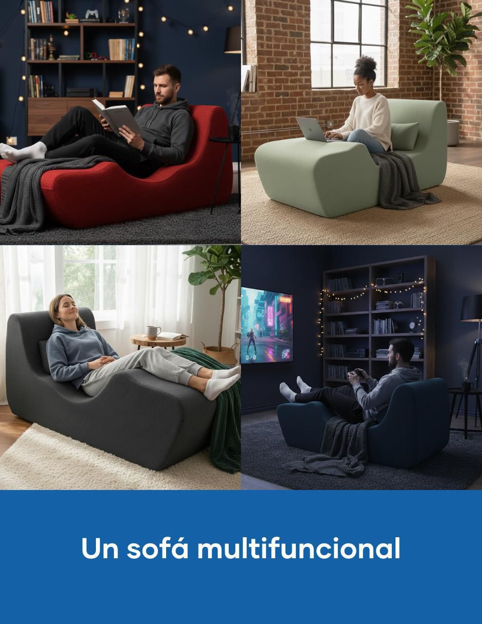 Sillón tela smooth, en caja naap concept "de" espuma de poliuretano