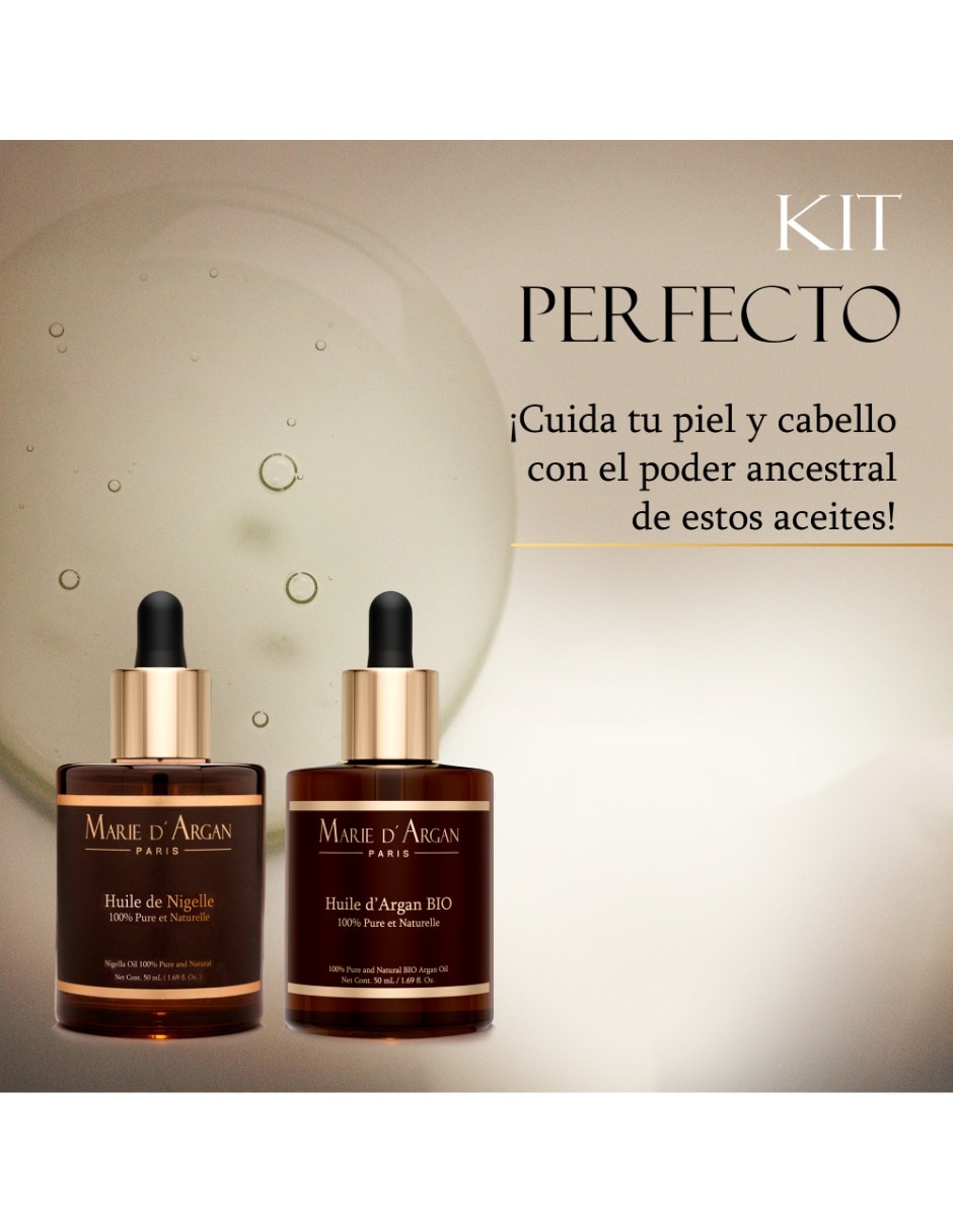 Set de sérum de cabello y rostro Huile de Nigelle Huile d'Argan bio todo tipo de piel 3