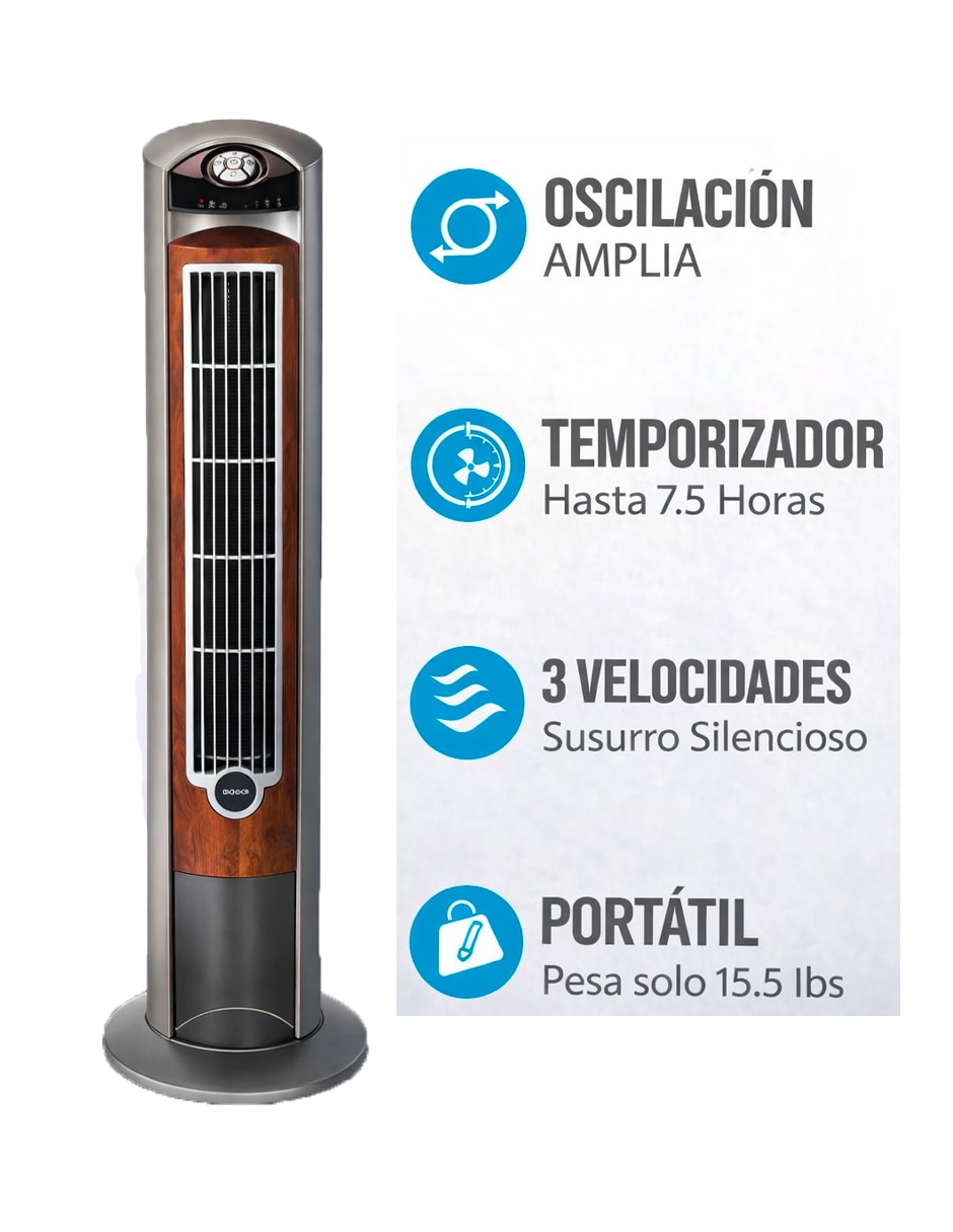 Ventilador de torre Lasko con control remoto 3 velocidades