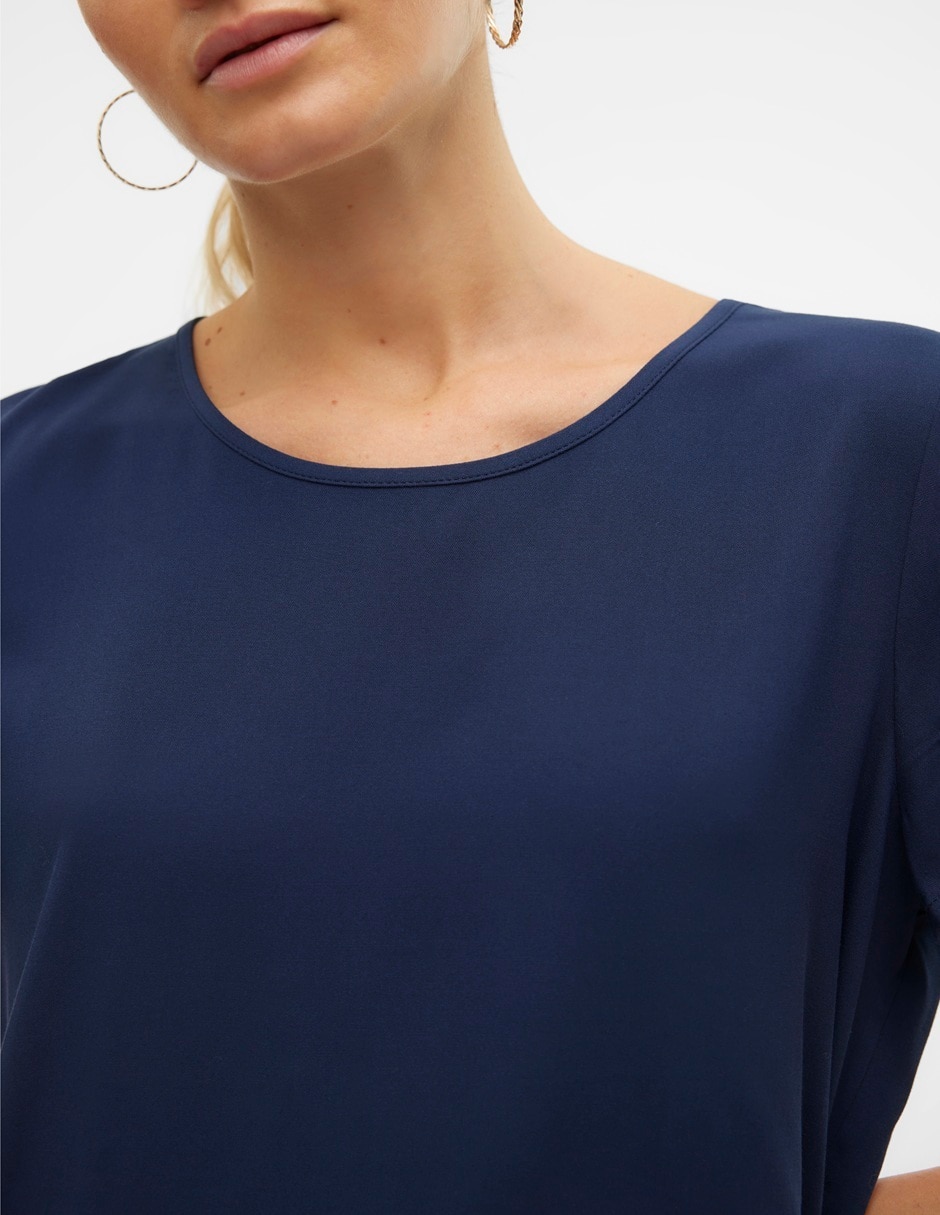 Playera manga corta cuello redondo para mujer 4