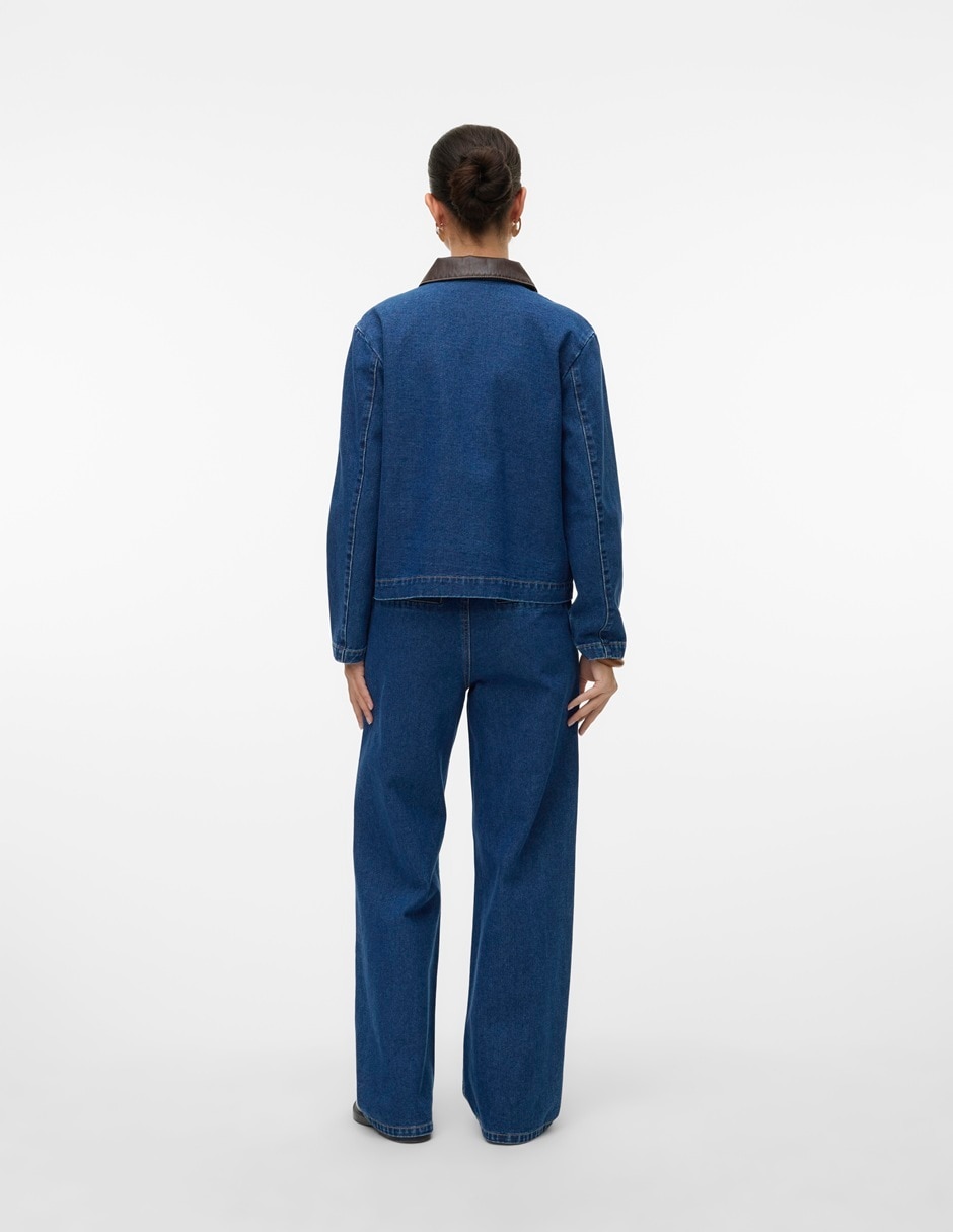 Jeans wide leg cintura alta para mujer 3