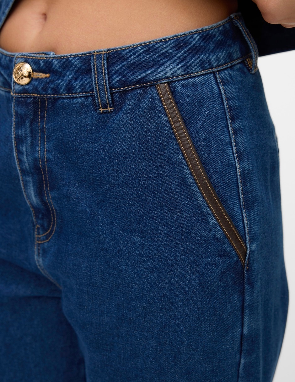 Jeans wide leg cintura alta para mujer 4