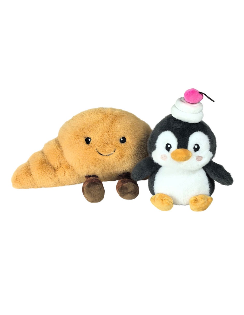 Set de peluches de pingüino y croissant 4