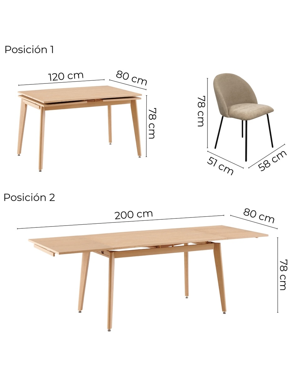 Comedor Adrianus Georgia Sochic para 4 personas