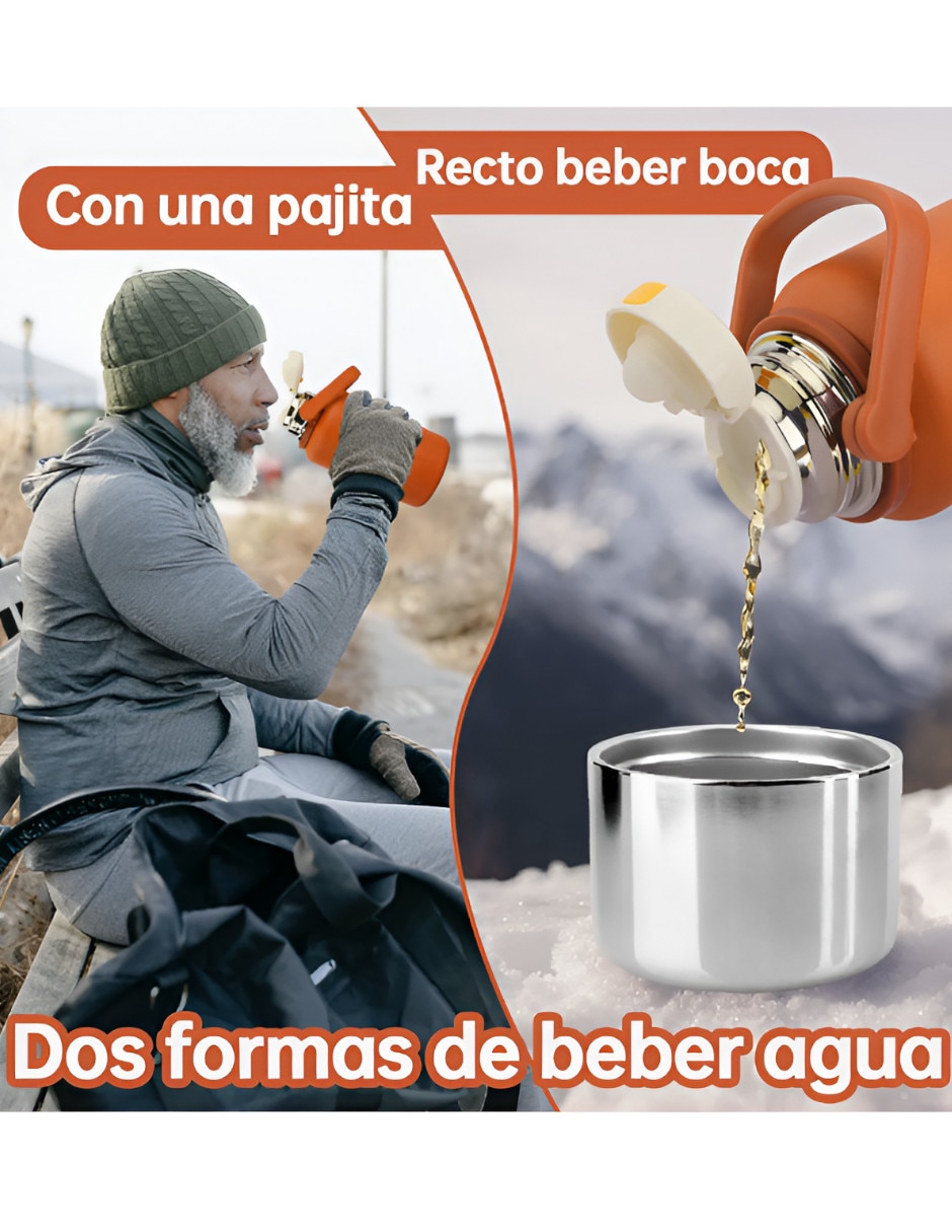 Botella de agua Xtellar de acero inoxidable con tapa rosca 1 L