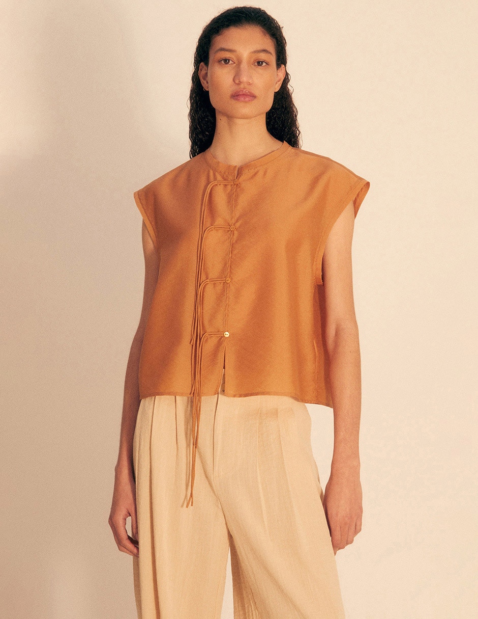 Blusa manga corta para mujer