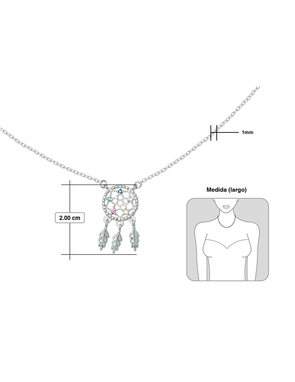 Collar con dije de atrapasueños Horoz de plata P 925