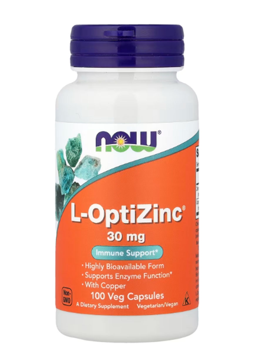 L-OptiZinc NOW con Zinc sabor Sin sabor de