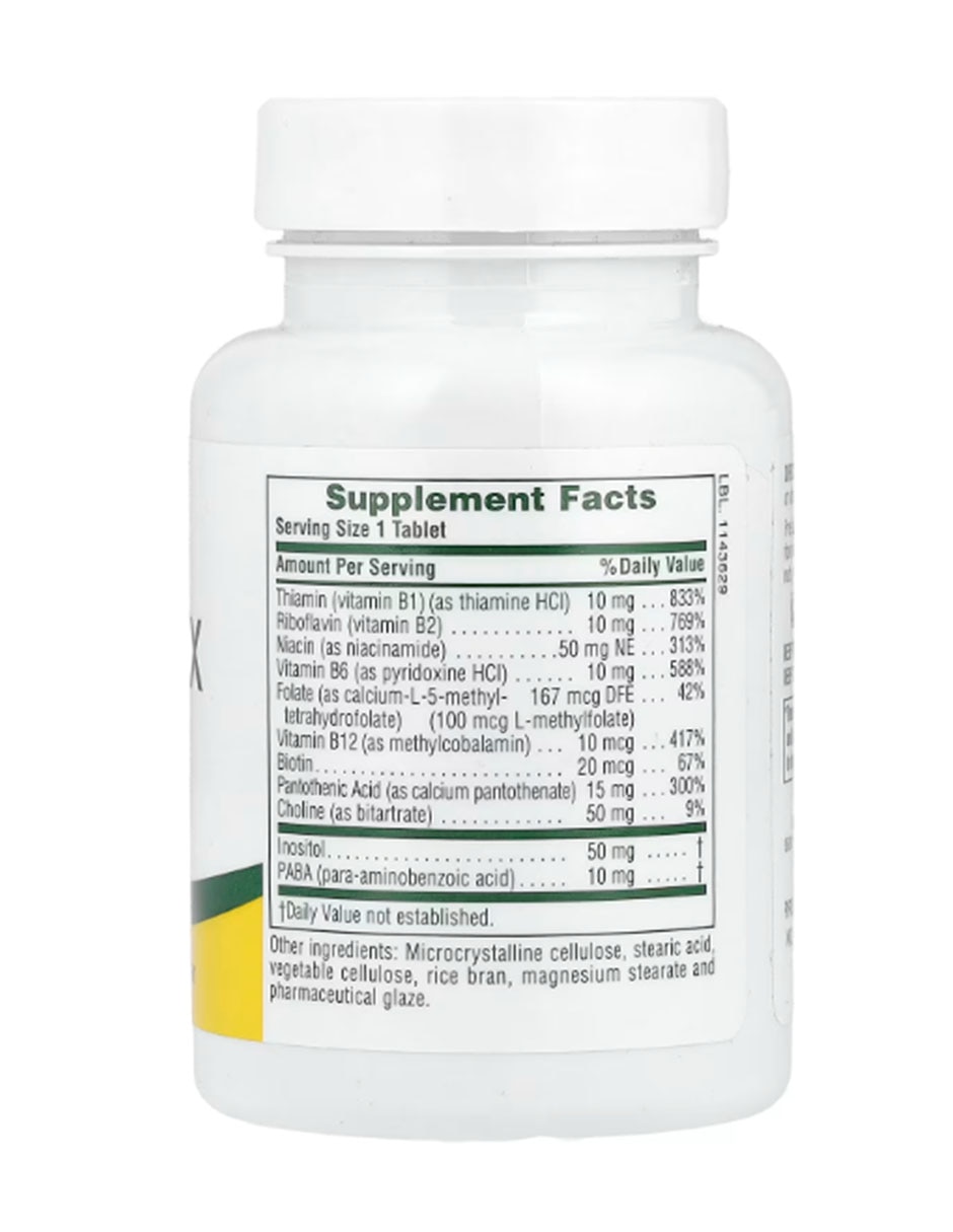 Complejo B con salvado de arroz Naturesplus de 90 tabletas