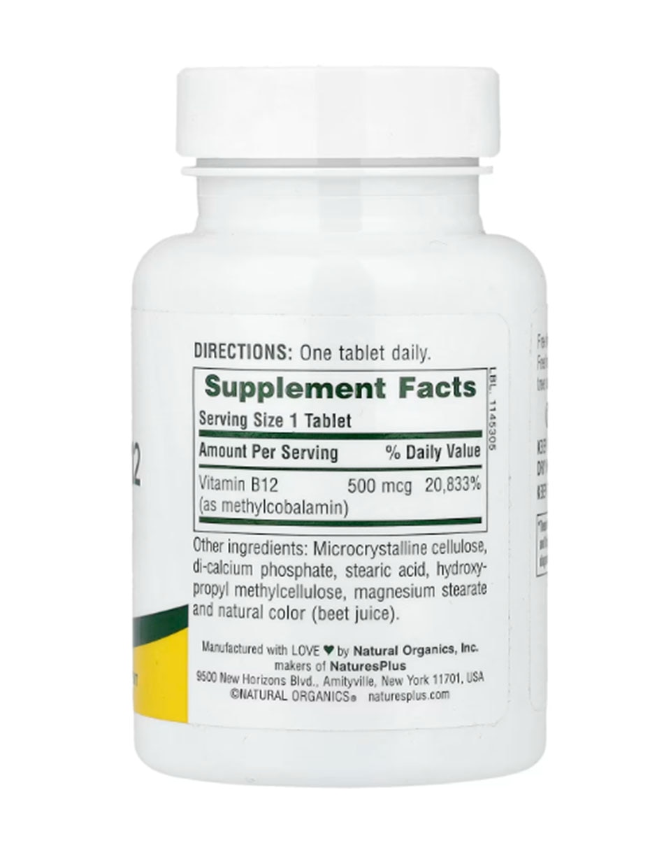 Vitamina B-12 Naturesplus de 90 tabletas