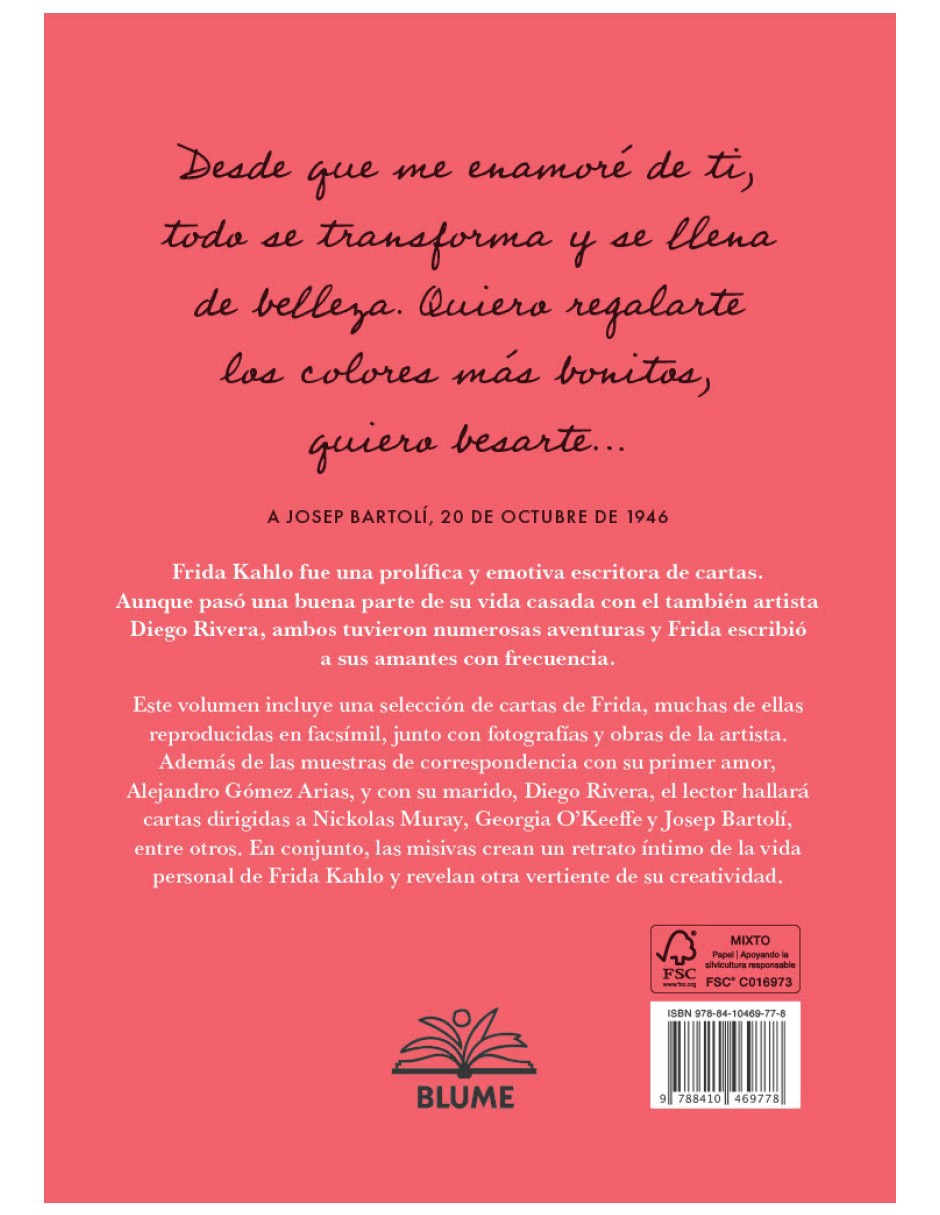 Libro Frida Khalo: Cartas de amor de Suzanne Barbezat