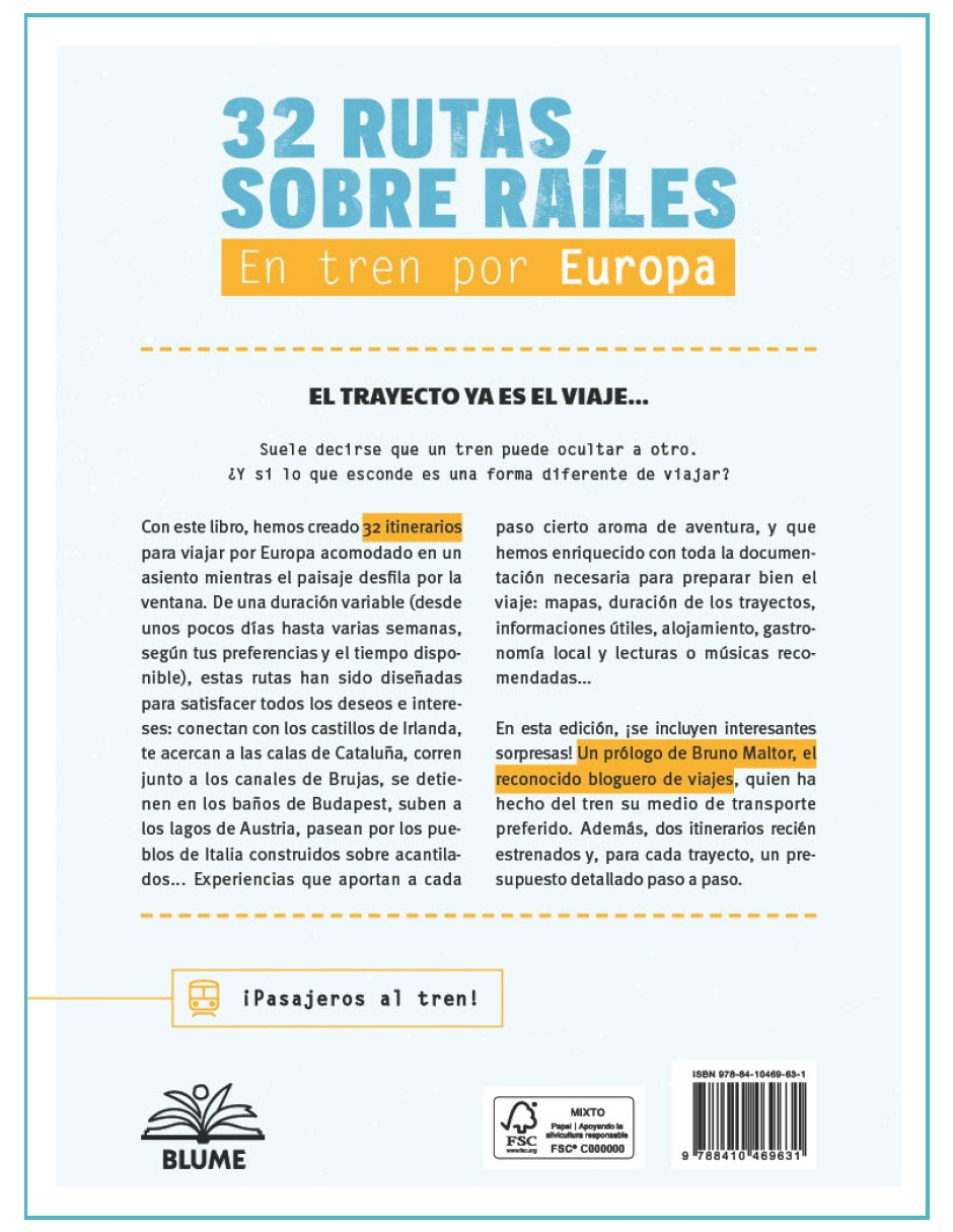 Libro 32 Rutas Sobre Raíles En Tren Por Europa Editorial Blume Blume