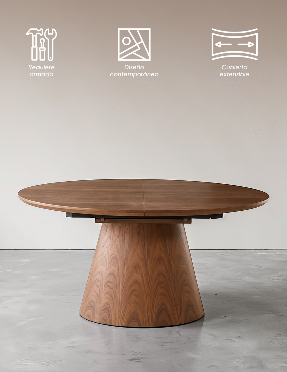 Mesa de comedor armable Oval Ilios Innova