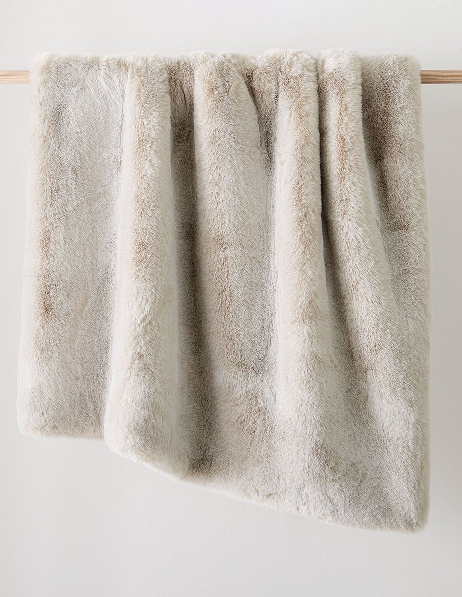 FRAZADA FAUX FUR CHINCHILLA 47 X 60 BEIG