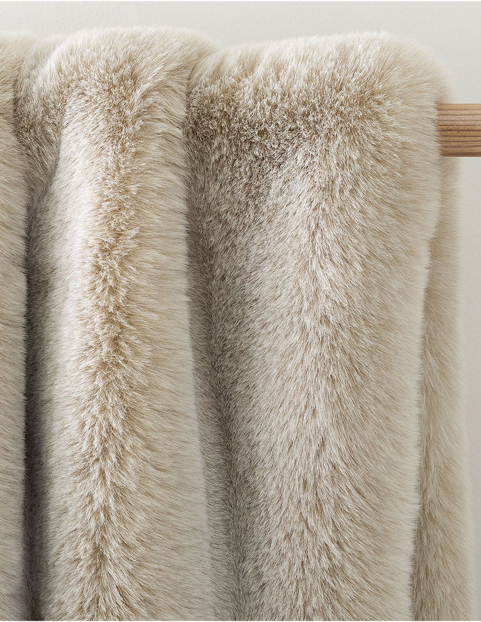 FRAZADA FAUX FUR CHINCHILLA 47 X 60 BEIG 2