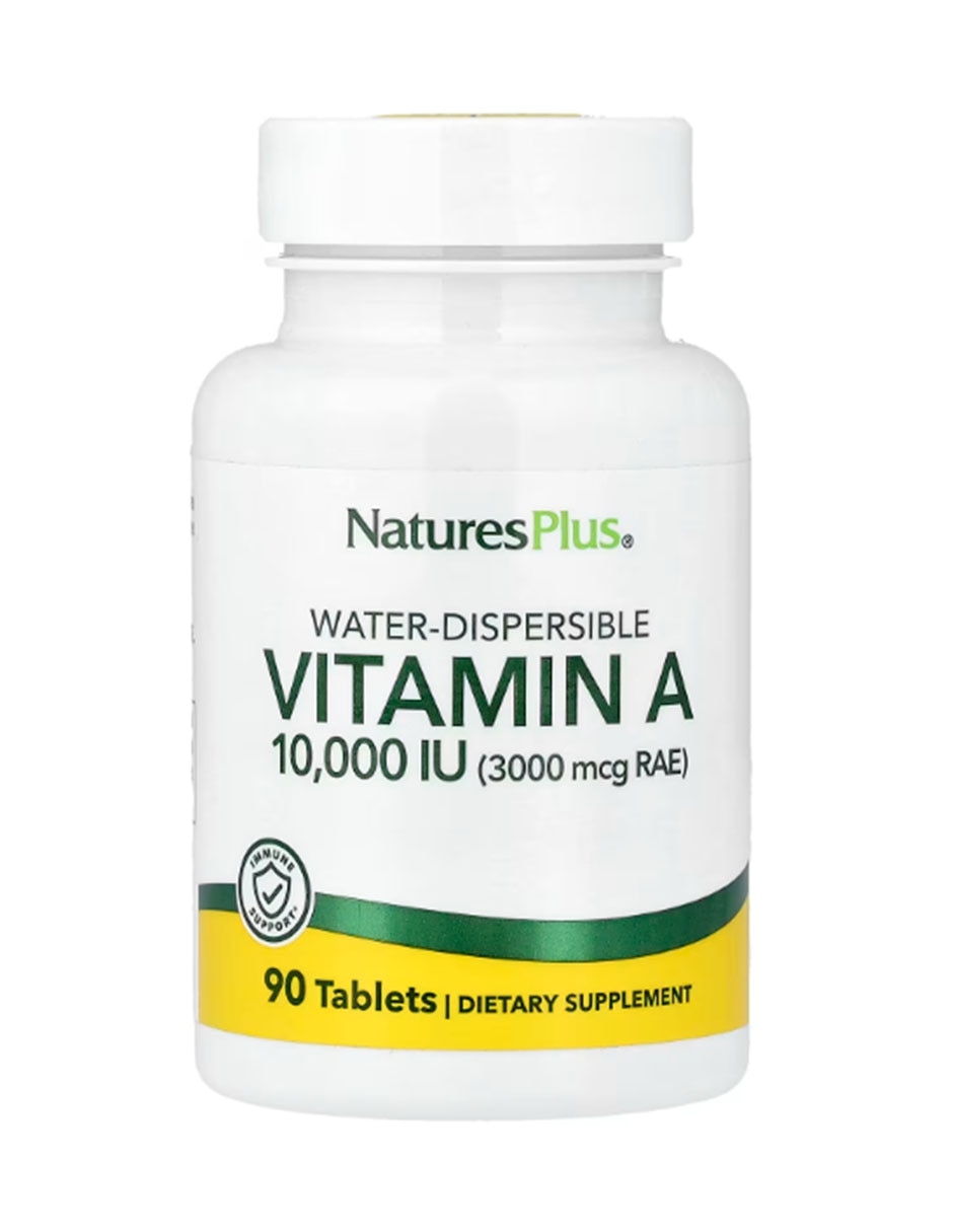 Vitamina A dispersable en agua 10 000 IU Naturesplus con Vitaminas y minerales de 90 cápsulas