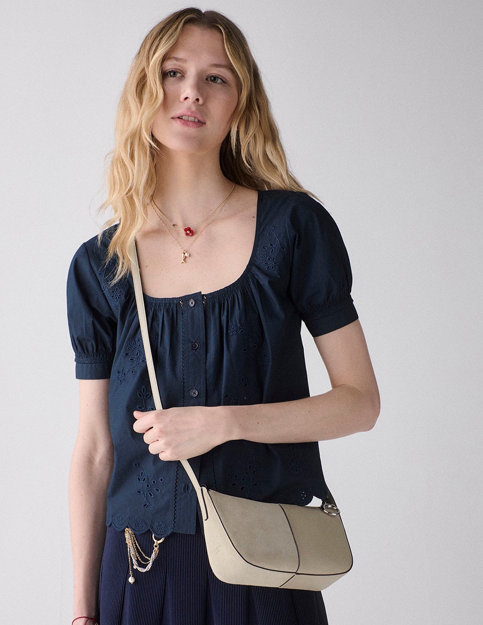 Bolsa crossbody de piel para mujer