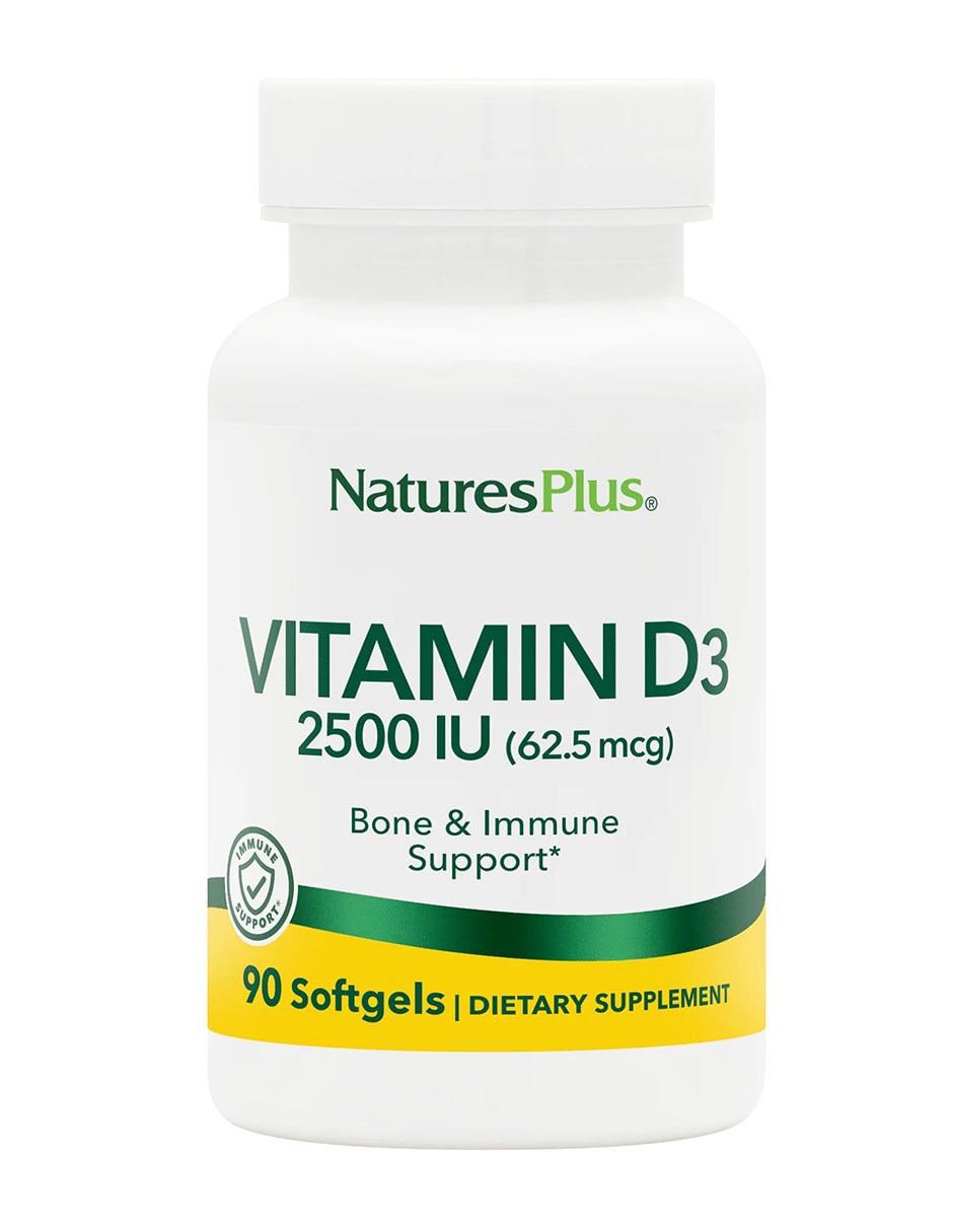 Vitamina D3 2500 UI Naturesplus con Vitamina D de cápsulas