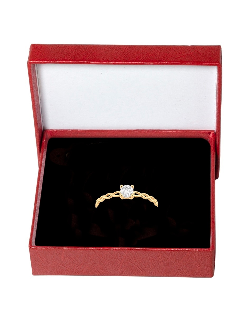 Anillo con gema de Infinito 10 k de oro zirconia pulido 4