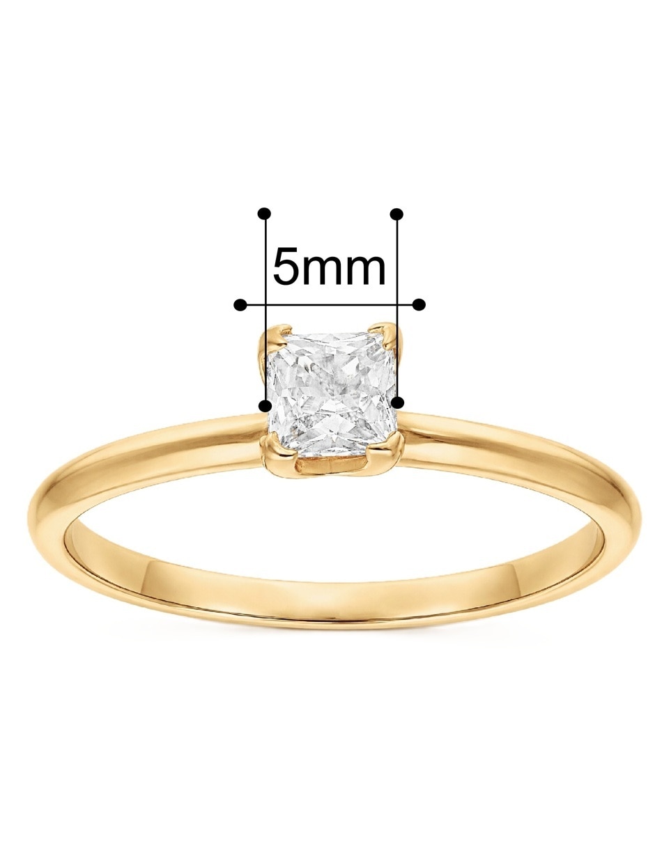 Anillo con gema 10 k de oro zirconia pulido 5