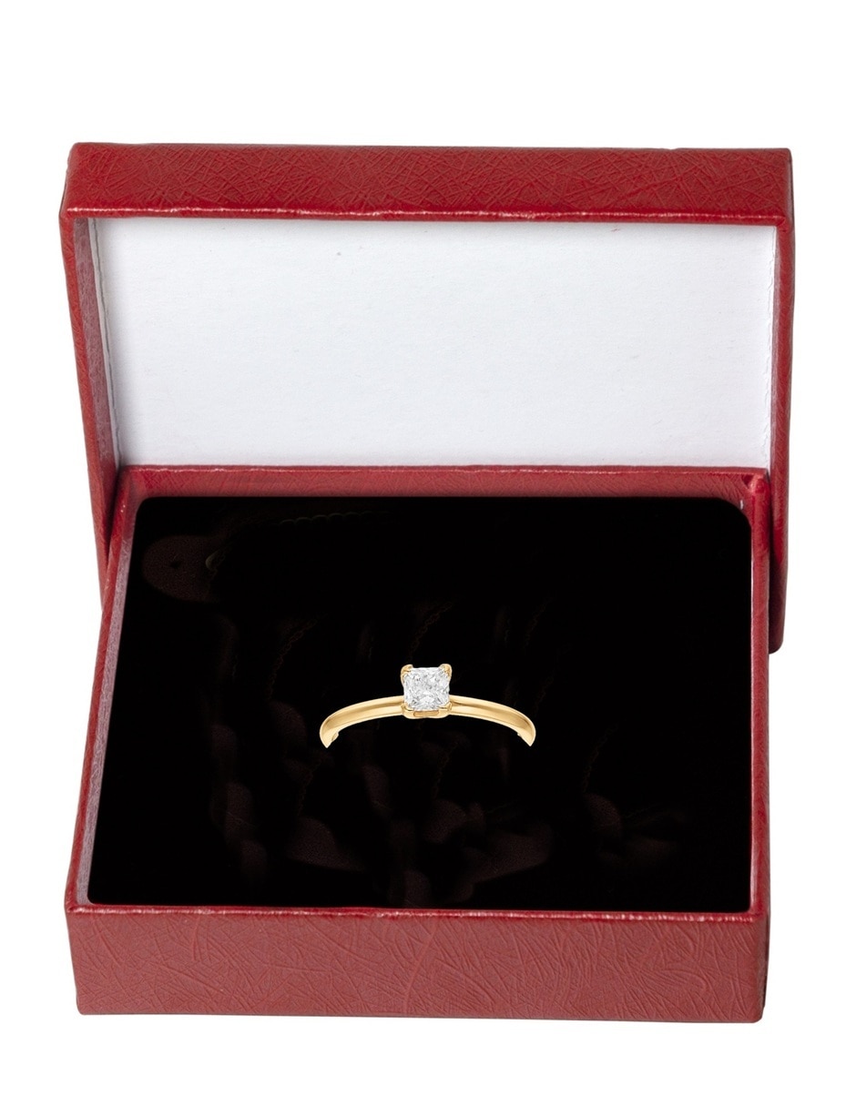 Anillo con gema 10 k de oro zirconia pulido 4