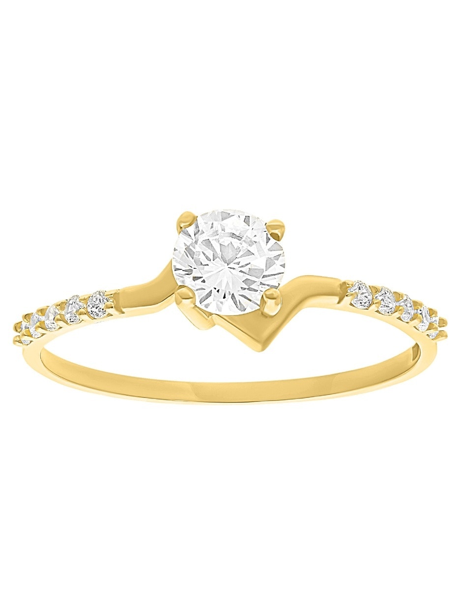 Anillo multigemas 10 k de oro zirconia pulido Anillo multigemas 10 k de oro zirconia pulido