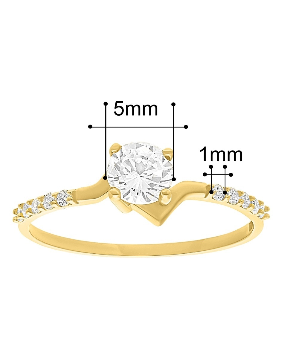 Anillo multigemas 10 k de oro zirconia pulido 5
