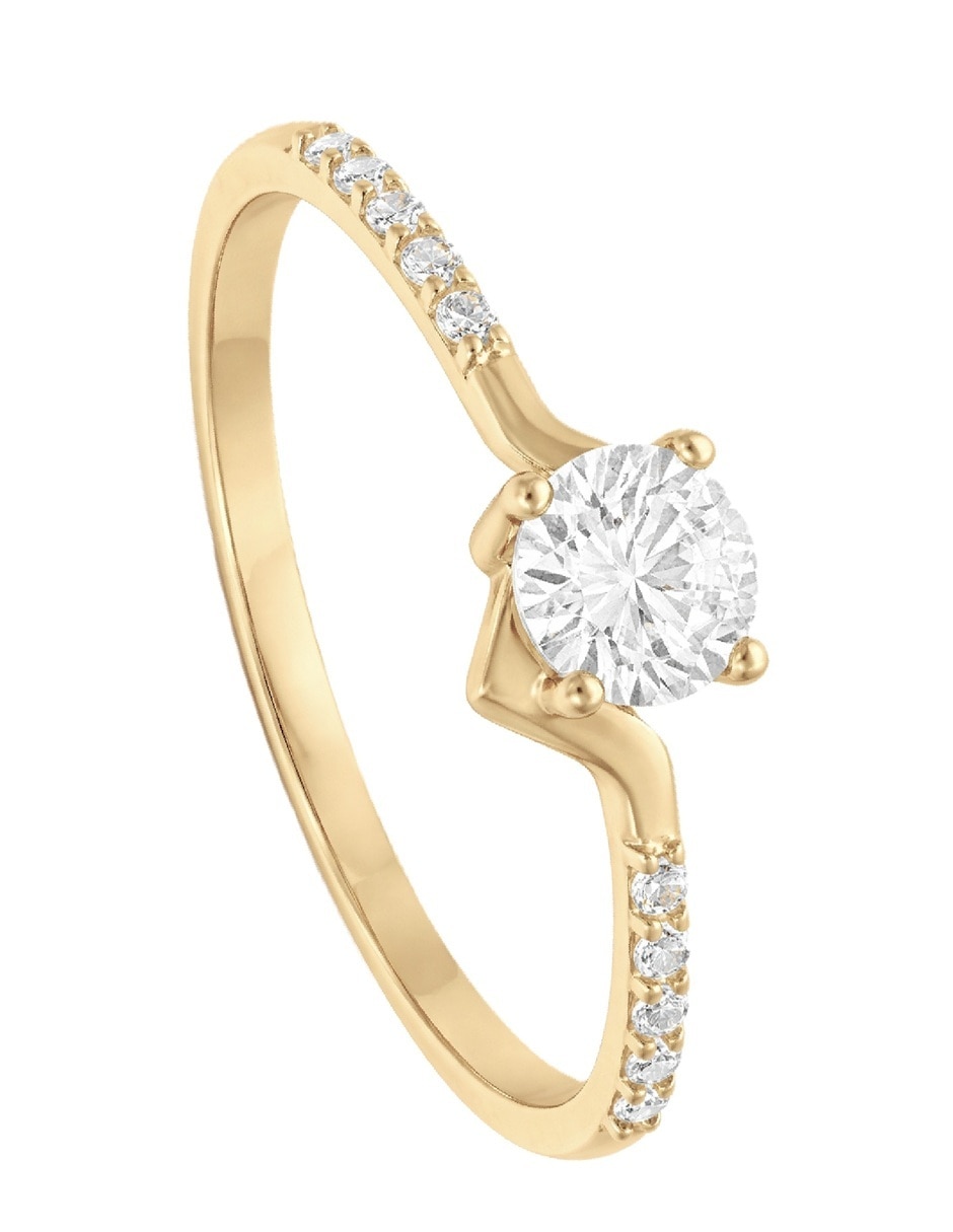 Anillo multigemas 10 k de oro zirconia pulido 2