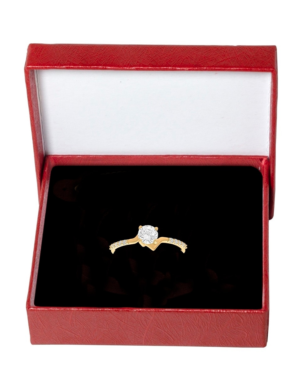 Anillo multigemas 10 k de oro zirconia pulido 4