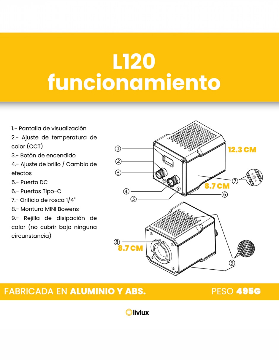 Lámpara para fotografía LIVLUX