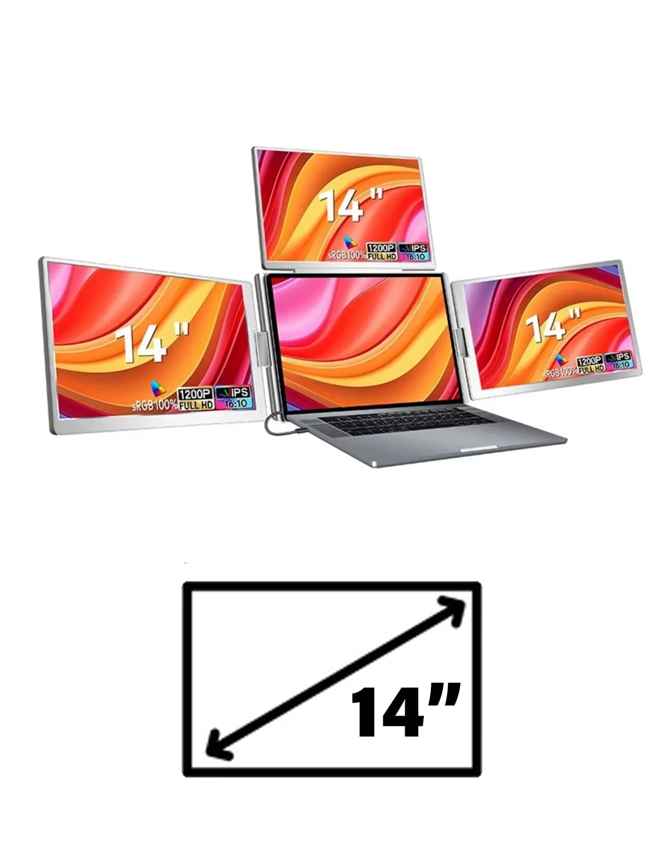 Monitor portátil IPS Full HD 14 pulgadas S780 Tripantalla 7