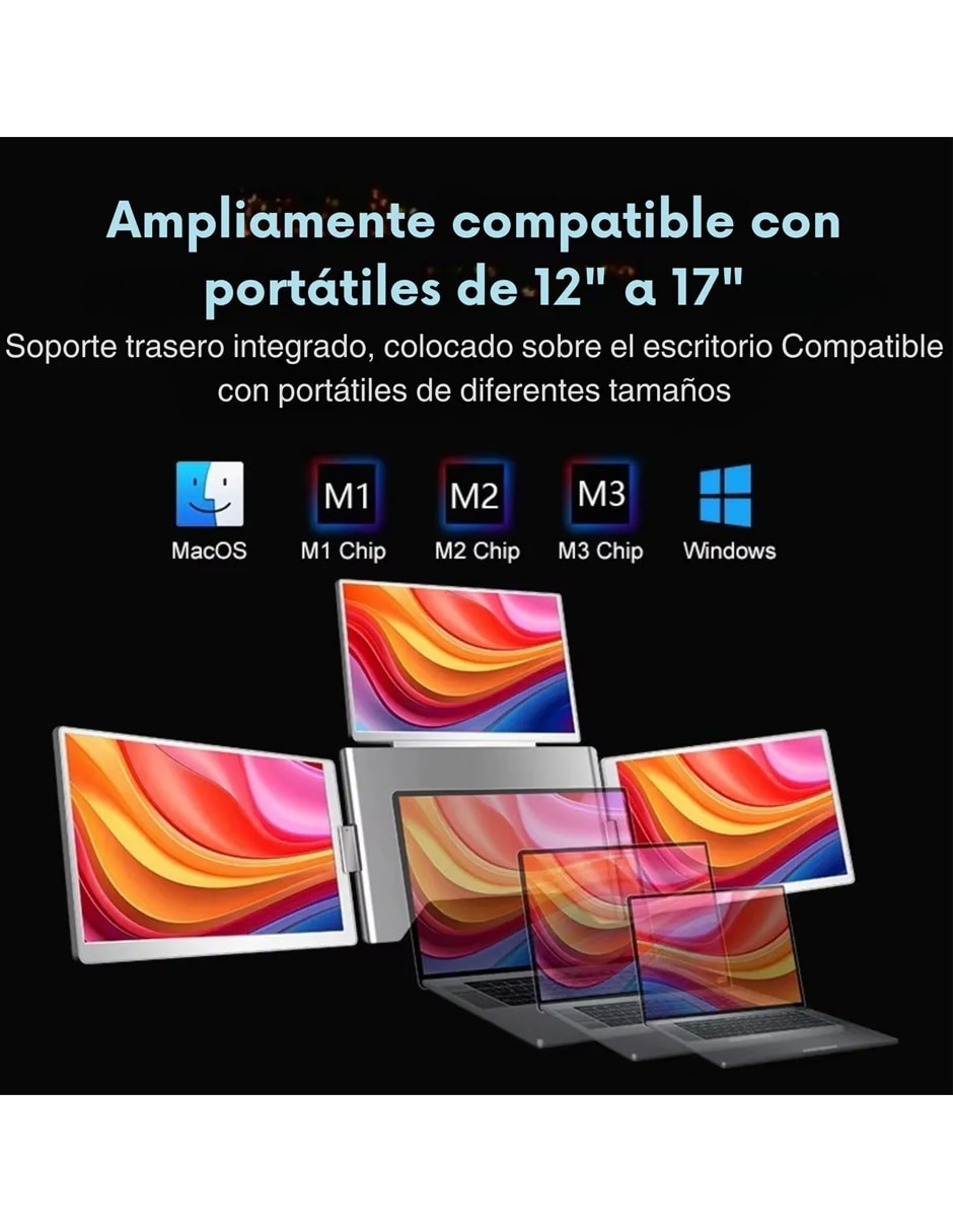 Monitor portátil IPS Full HD 14 pulgadas S780 Tripantalla 6