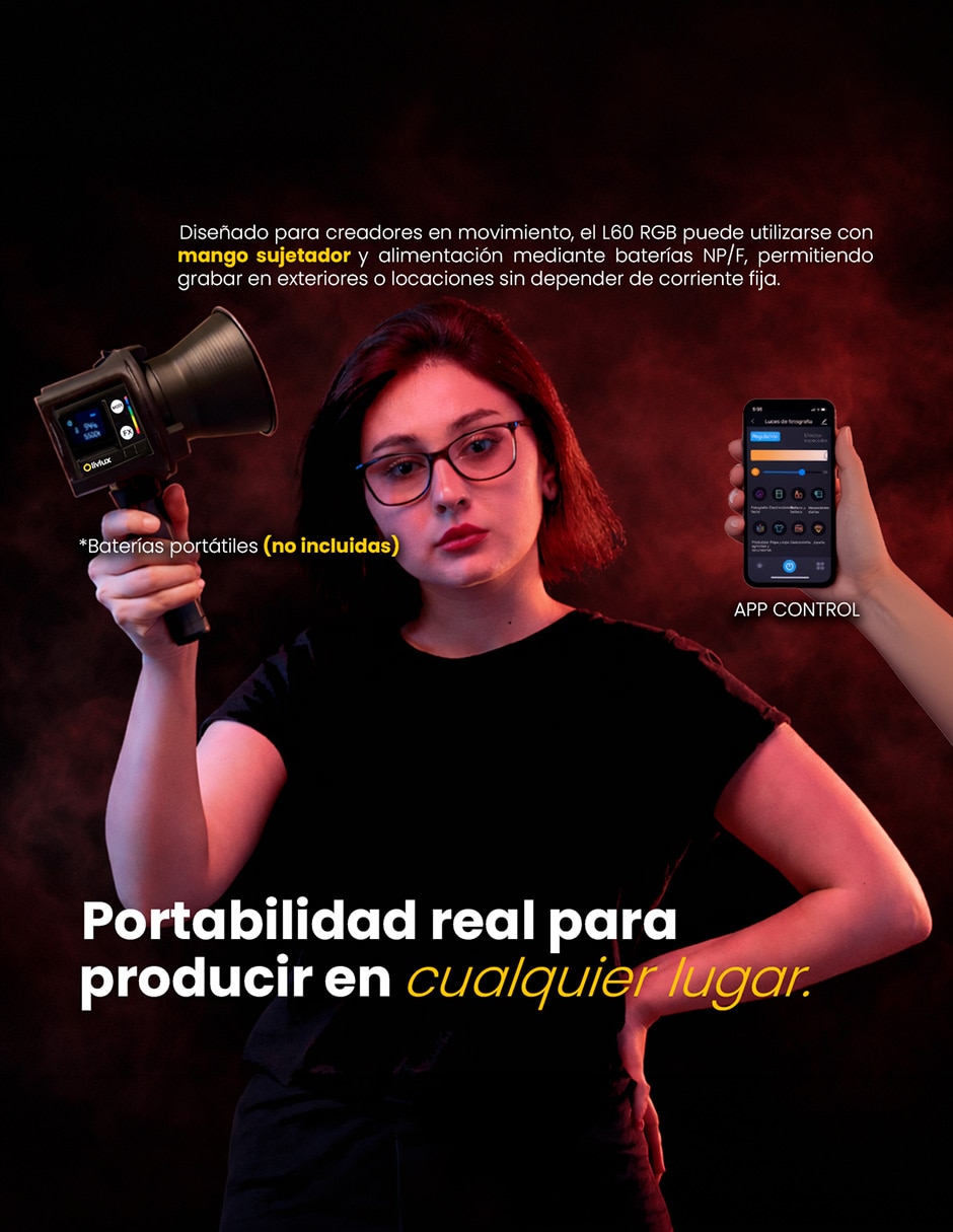 Lámpara para fotografía Livlux L60RGB