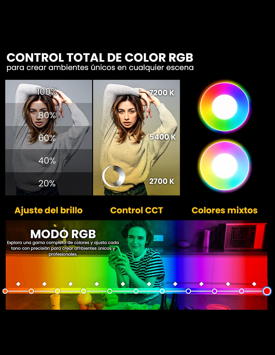 Lámpara para fotografía Livlux L60RGB