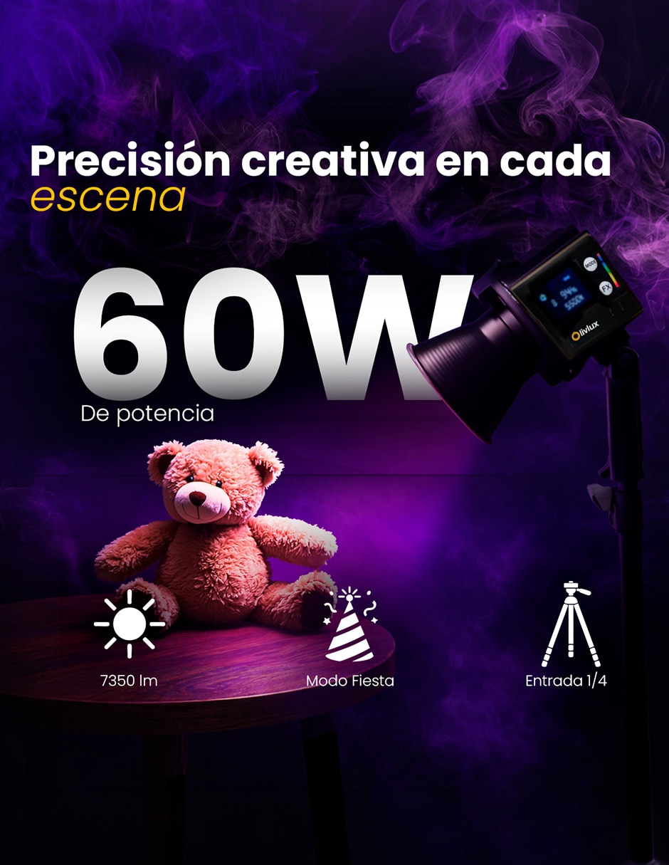 Lámpara para fotografía Livlux L60RGB