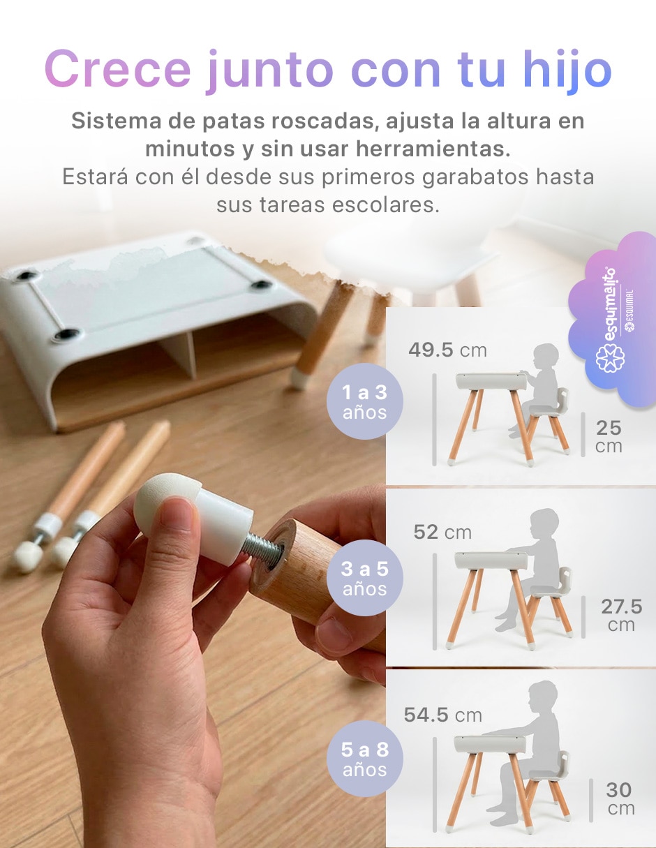 Set de mesa infantil con silla para actividades Infantil 2