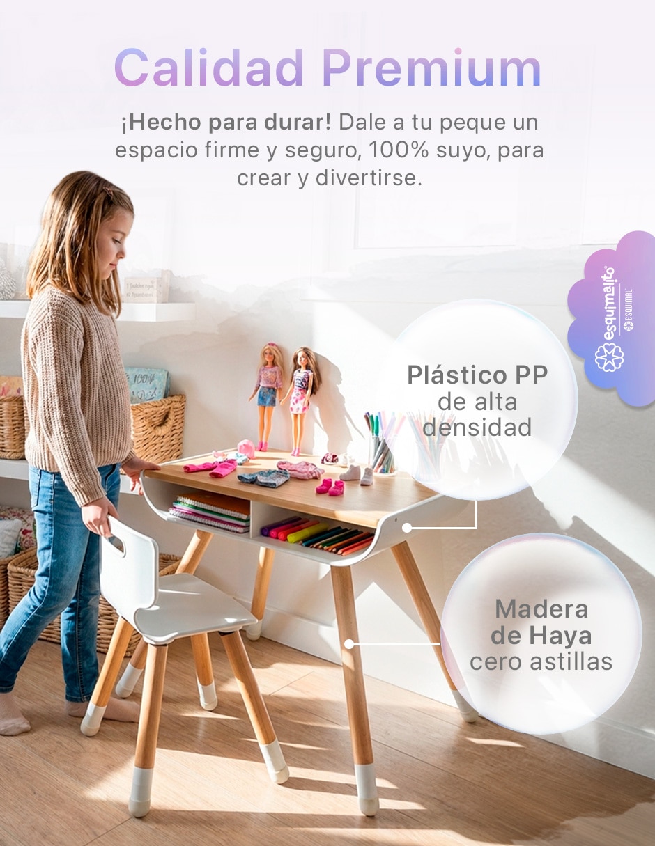 Set de mesa infantil con silla para actividades Infantil 3