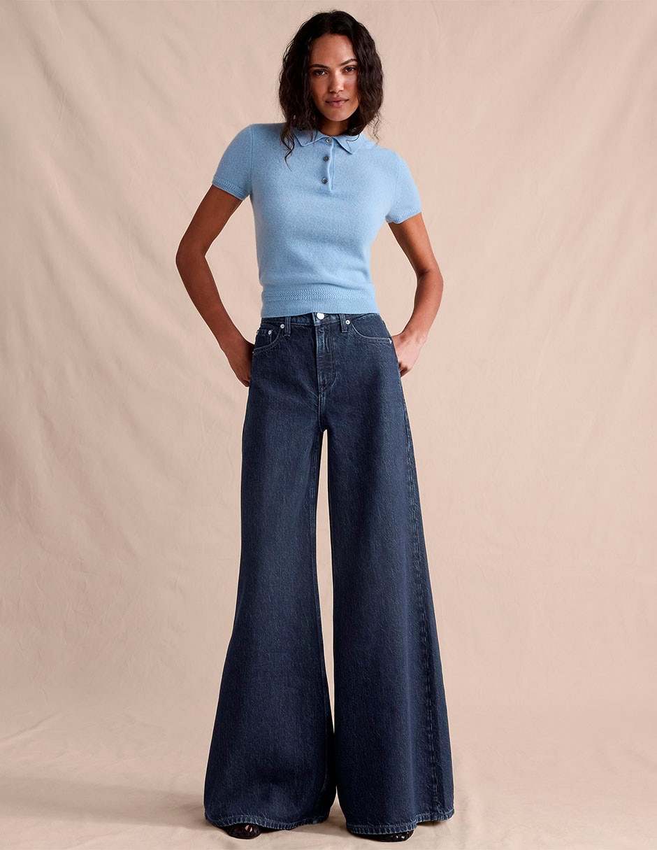 Jeans regular acampanado media cintura para mujer Jeans regular acampanado media cintura para mujer
