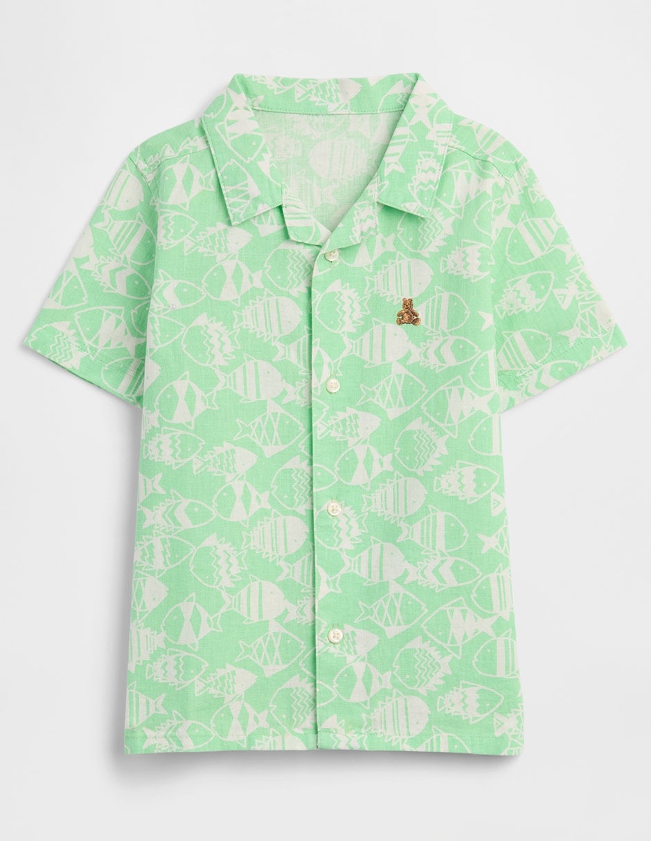 Camisa casual de algodón manga corta para niño