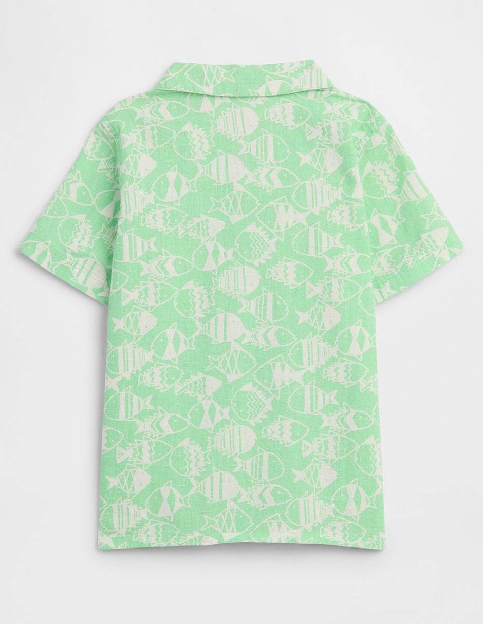 Camisa casual de algodón manga corta para niño