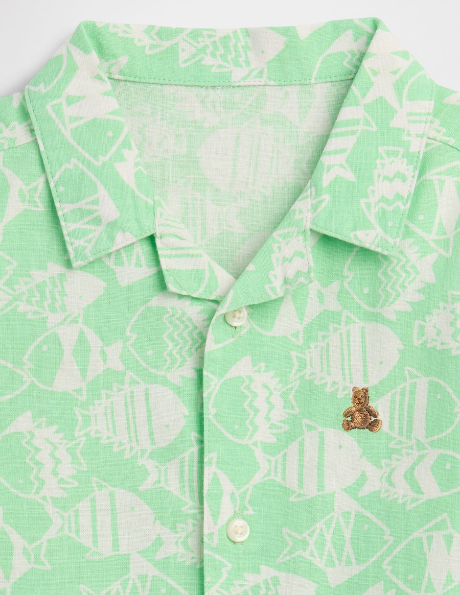 Camisa casual de algodón manga corta para niño