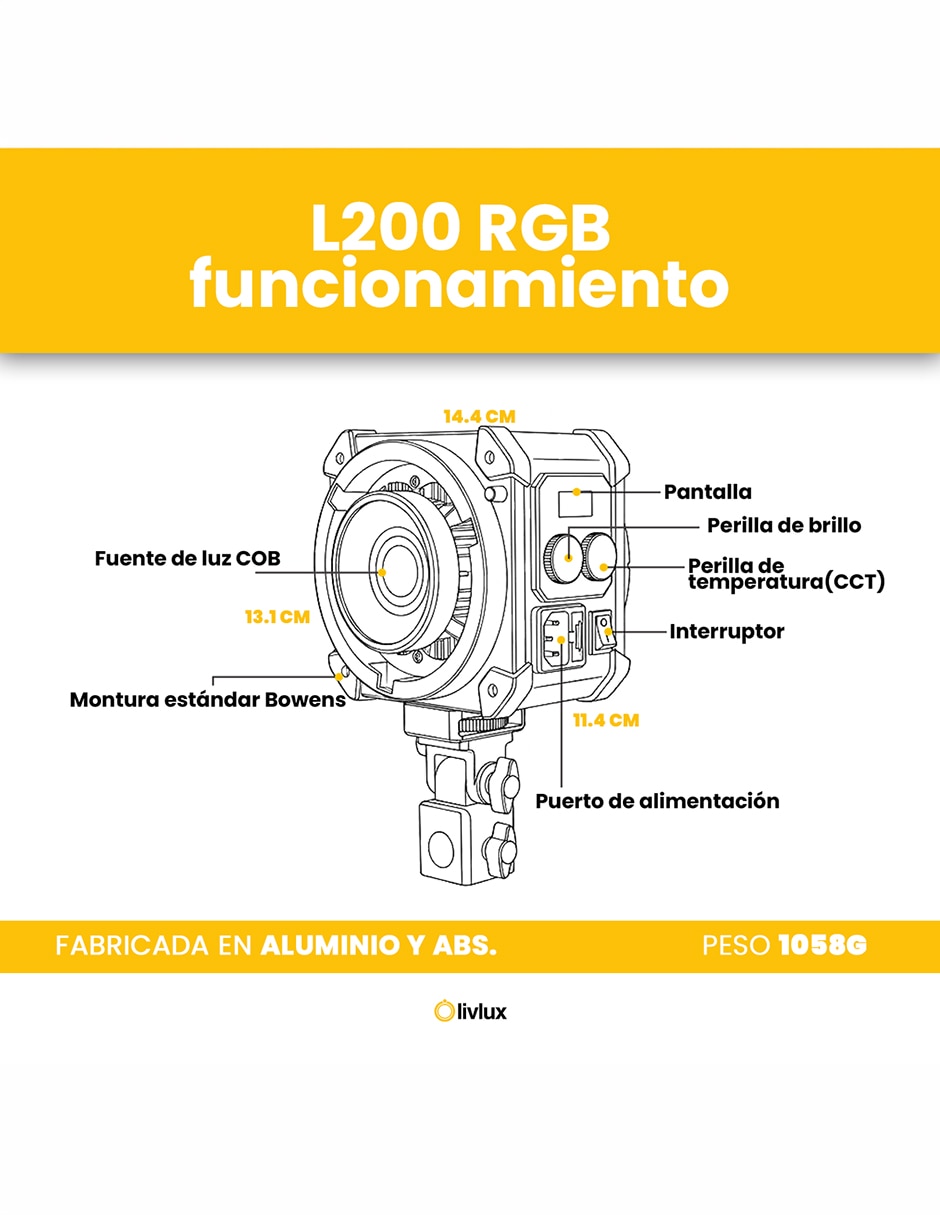 Lámpara para fotografía Livlux