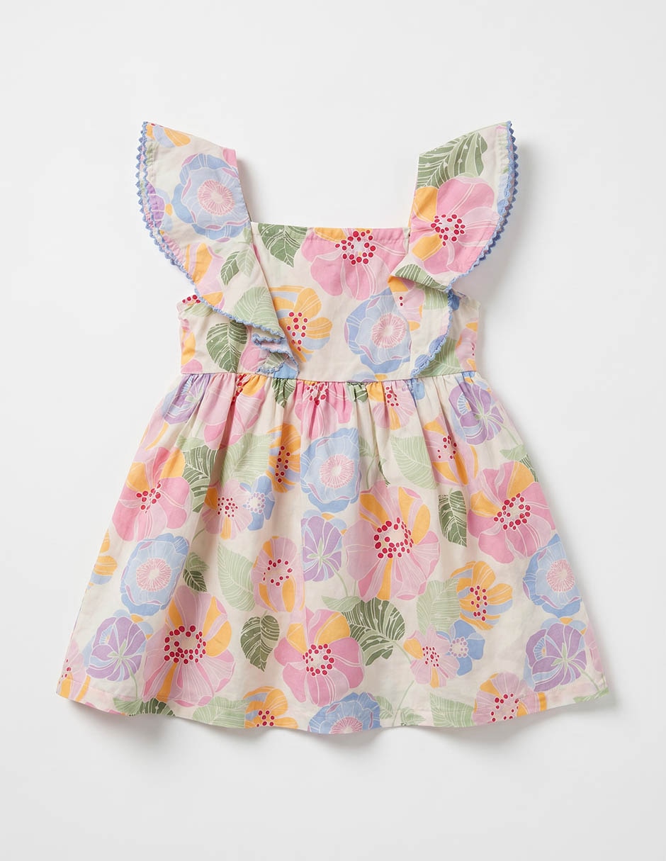 Vestido manga volantes para niña