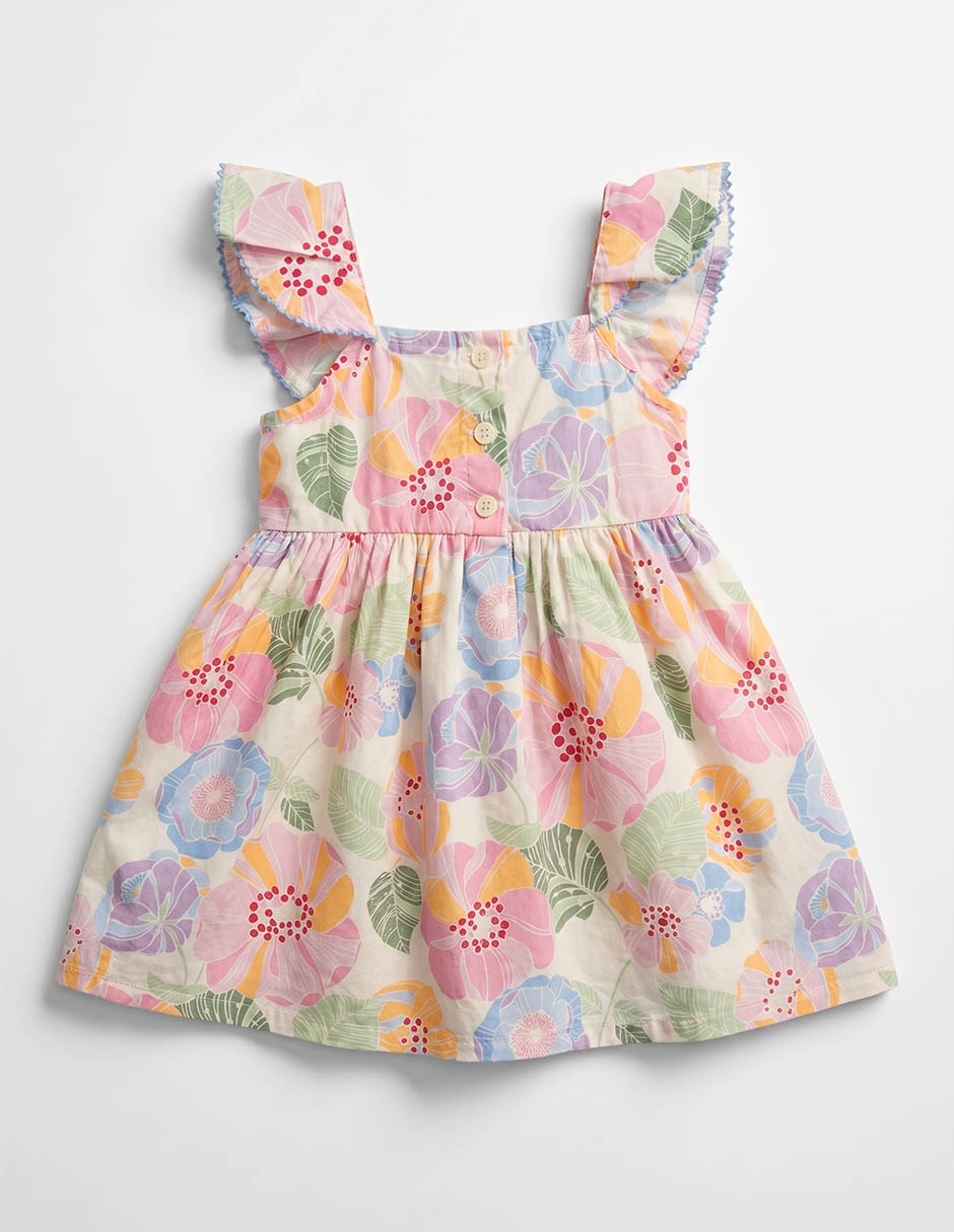 Vestido manga volantes para niña
