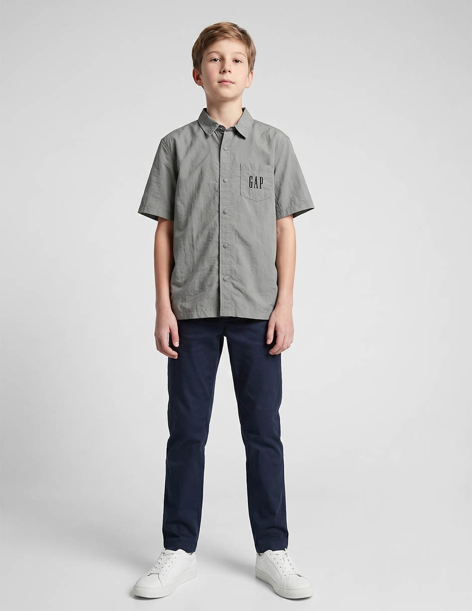Camisa casual de algodón manga corta para niño
