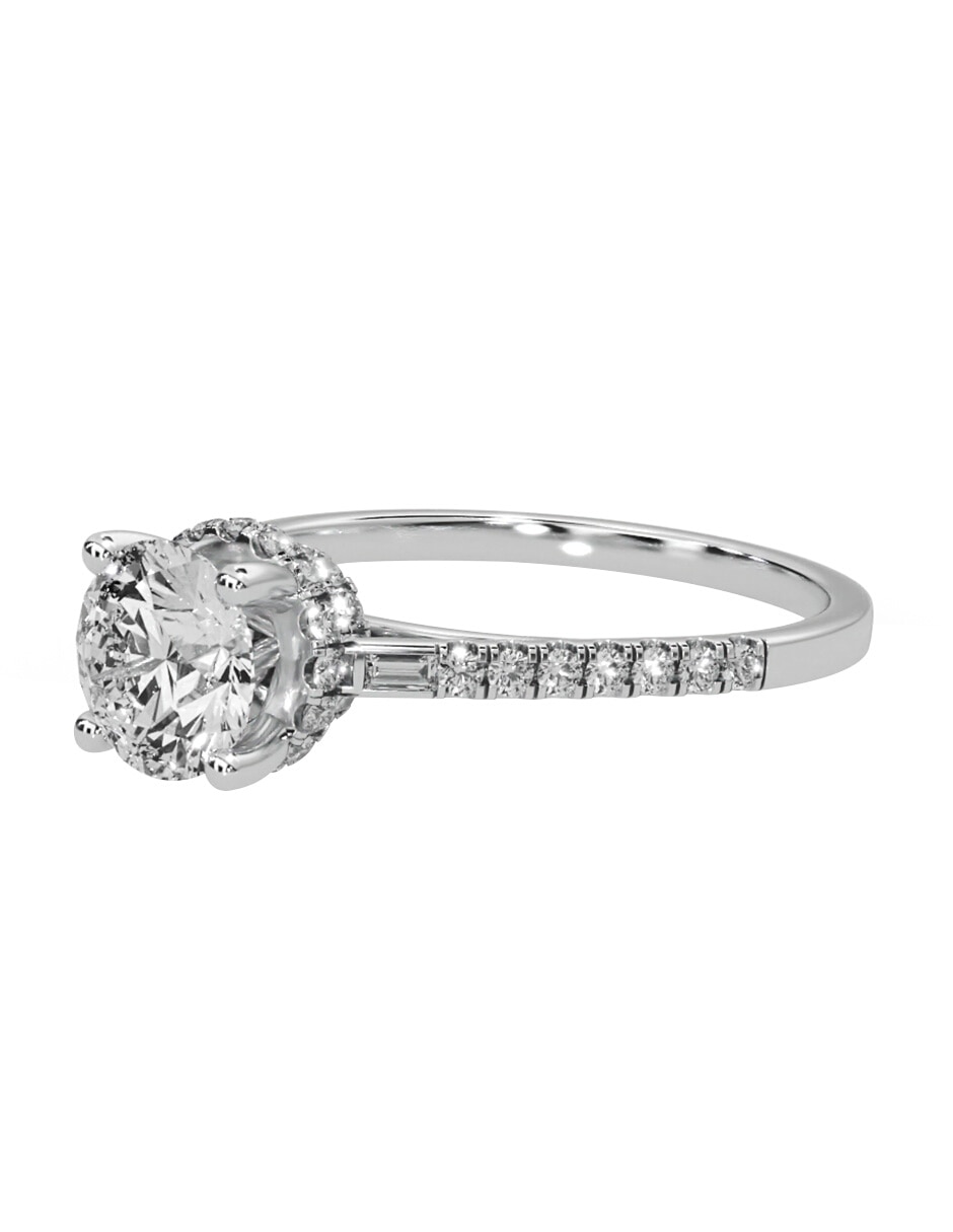 Anillo de compromiso de oro blanco 14 K Amore Mio diamante de laboratorio