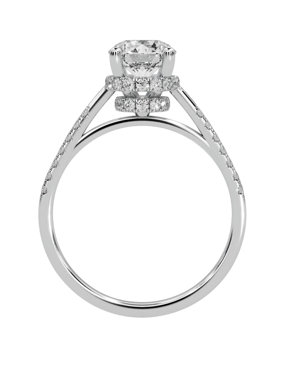 Anillo de compromiso de oro blanco 14 K Amore Mio diamante de laboratorio