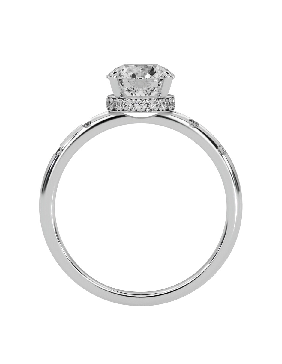 Anillo de compromiso de oro blanco 14 K Amore Mio diamante de laboratorio