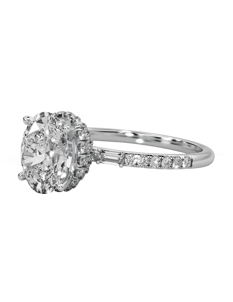 Anillo de compromiso de oro blanco 14 K diamante de laboratorio 2