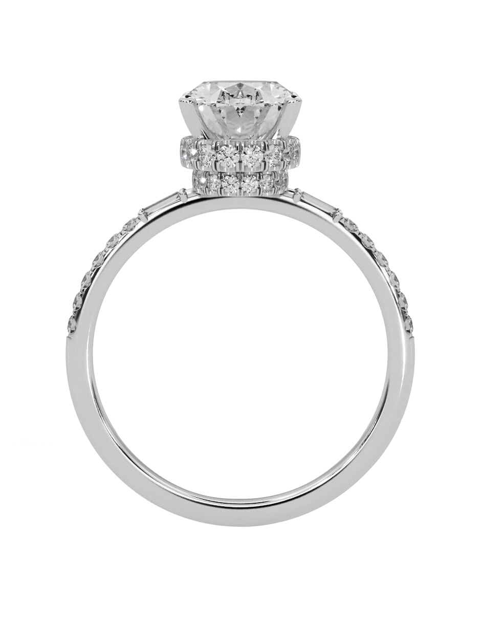 Anillo de compromiso de oro blanco 14 K diamante de laboratorio 3
